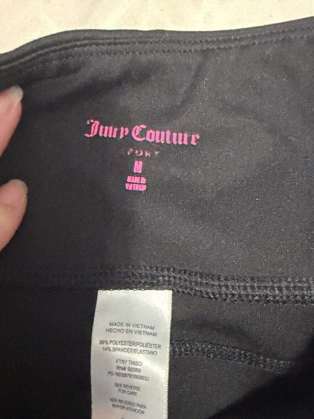 Juicy Couture Black High Waist Athletic Leggings with Side Pockets Size M - Picture 3 of 3